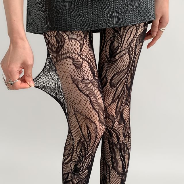 Net Pantyhose with Lace Panty main image 1