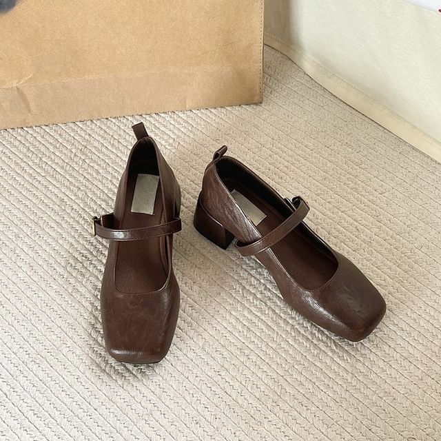 Jane Chunky Mary Heel Shoes