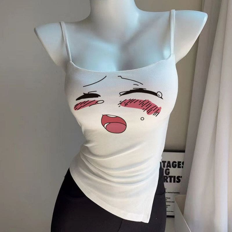 Bling Eyes Crop Top - White - shy eye / S (35 - 42.5kg)