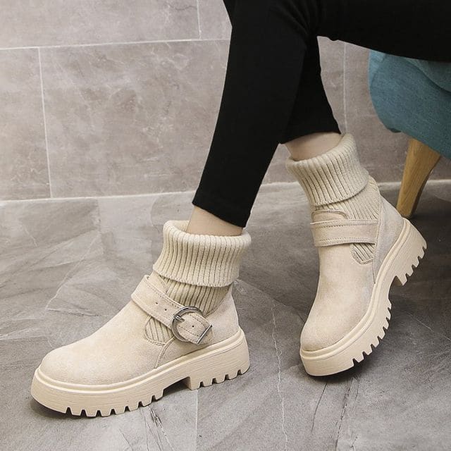 Chunky Heel Platform Boots