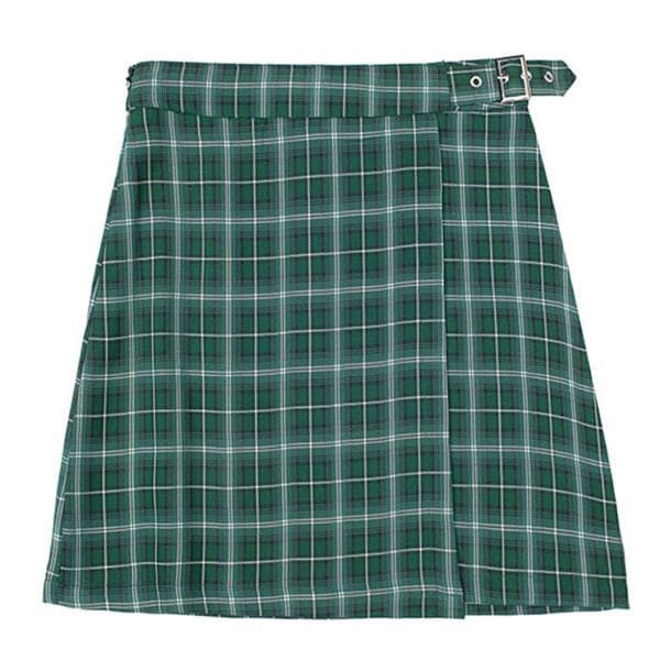 Casual Plaid Top and Skirt Set - Suits