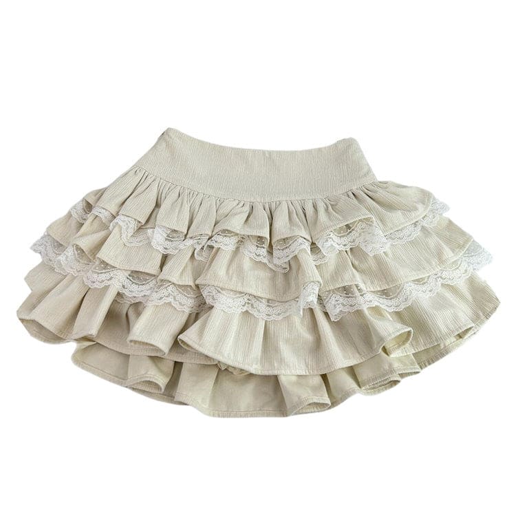 Fairy Ruffled Lace Skirt - Skirt