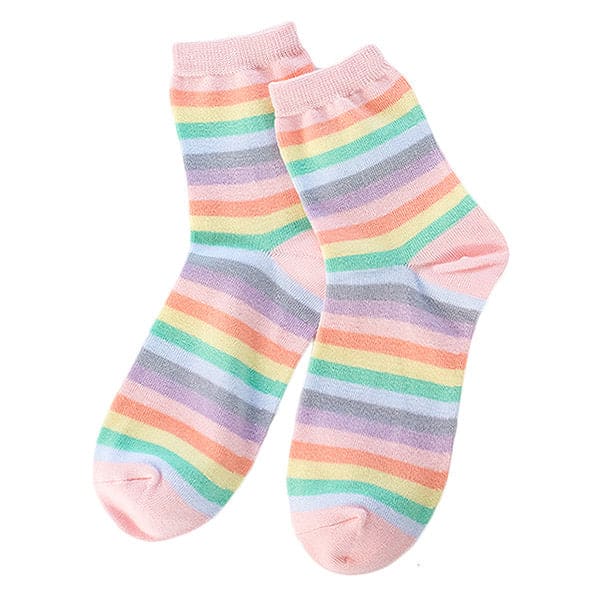 Light-colored Rainbow Socks - Free Size / Multi - Socks