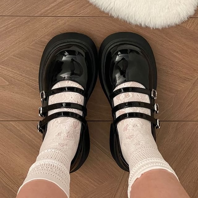 PU - Brown Mary Jane Sweet Platform Sole Shoes