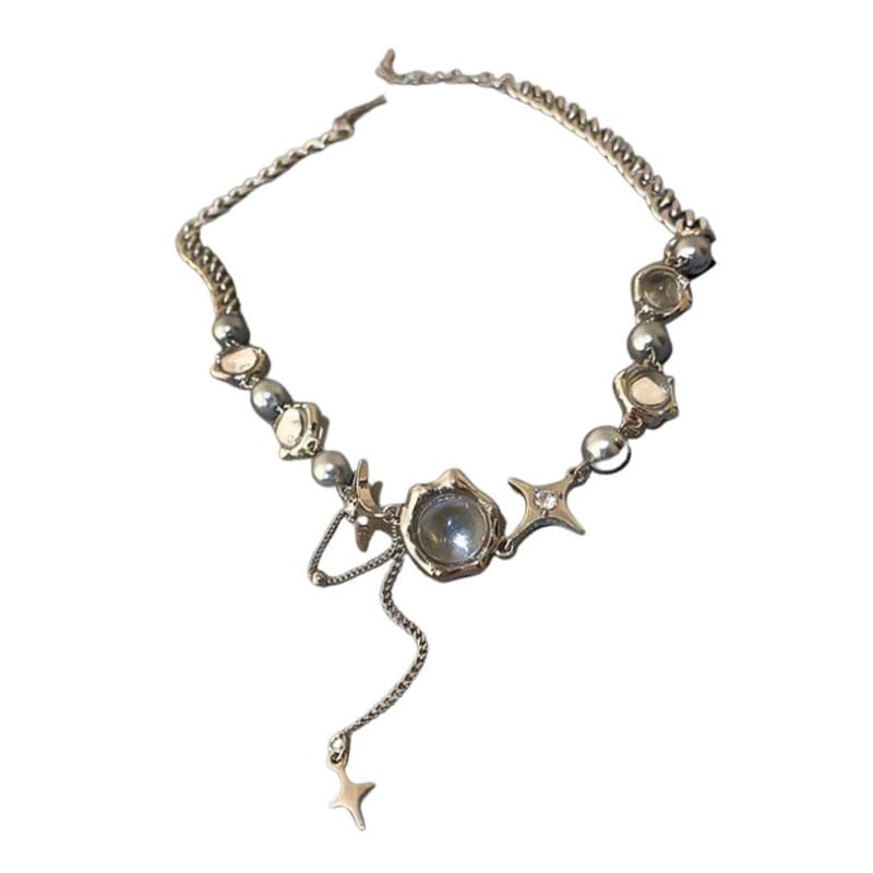 Sparkling Crystal Necklace - Standart / Silver - Necklace
