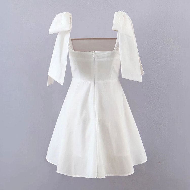 White Fairy Bow Tie Dress - Dresses