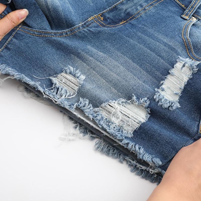 6 Colors Ripped Denim Shorts MK14836 - KawaiiMoriStore