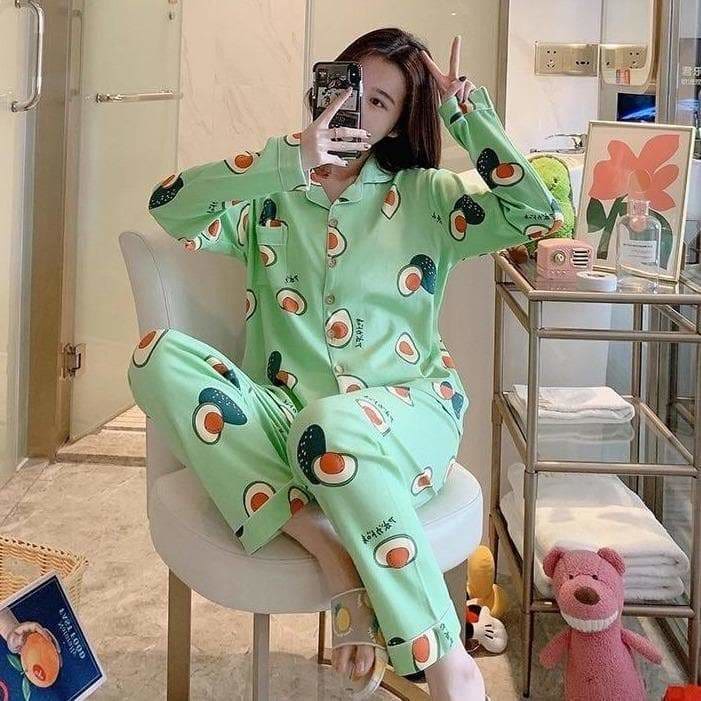 Cute Avocado/Strawberry Fruits Pattern Pyjamas Set SS1789 -