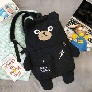 Cute Bear Velvet Backpack - backpack