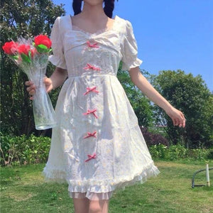 Daisy Kawaii Princess Short Sleeve Summer Dolly Dress - One 