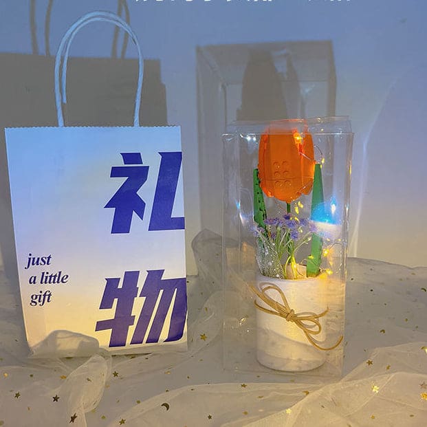 DIY patchwork flower decoration - Orange Tulip - DIY