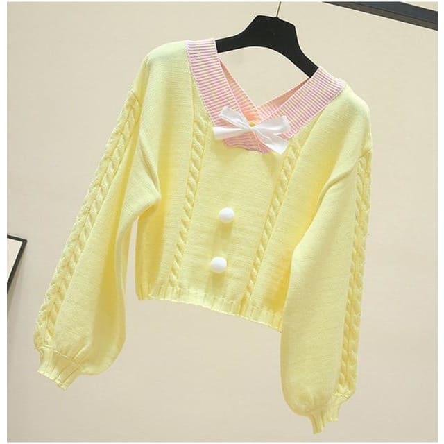 Fairy-Kei Candy Pastel Kawaii Aesthetic PomPom Sweater -