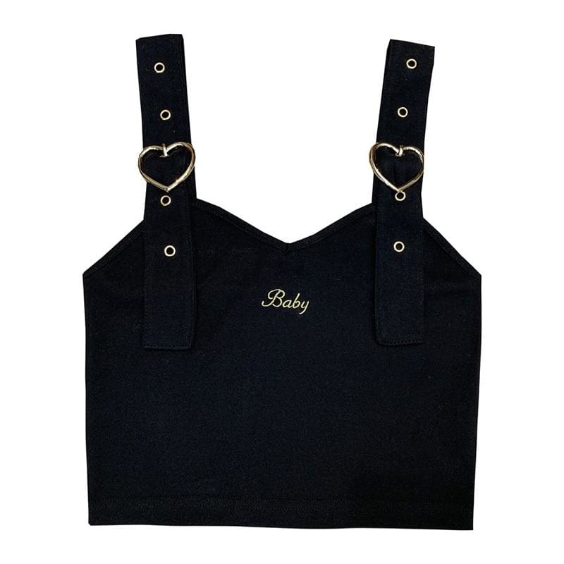 Harajuku Baby Heart Buckle Kawaii Girl Crop Top - kawaii