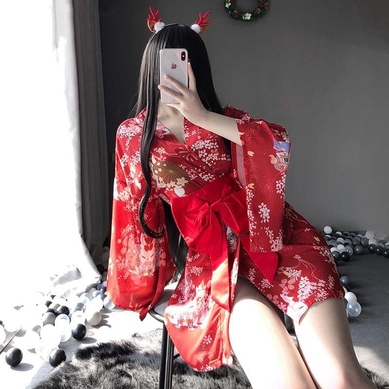 Japanese Style Kimono Cosplay Uniform Pajamas MK200 - KawaiiMoriStore