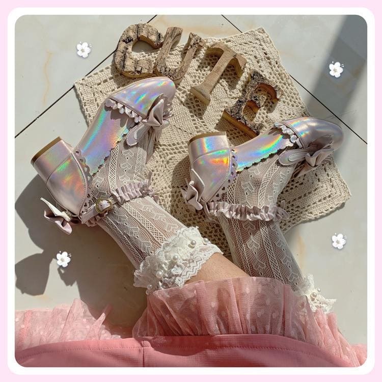 Lolita Kawaii Retro Lace Bowknot Cosplay Shoes MK0805 - KawaiiMoriStore