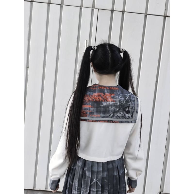 Mechanical Punk Style Printing Digital JK Uniform Sailor Suit MM0729 - KawaiiMoriStore