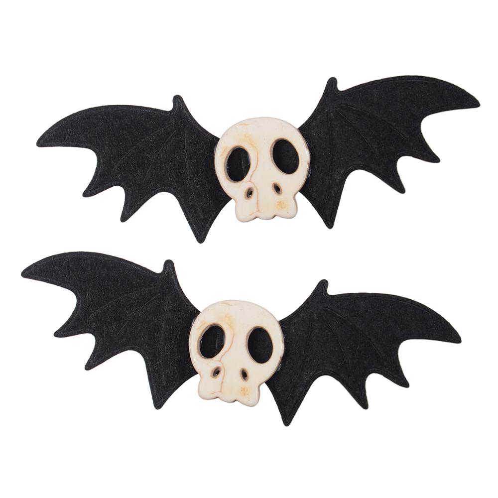 Gothic Lolita Skull Bat Black Wings Hair Clip MK17046