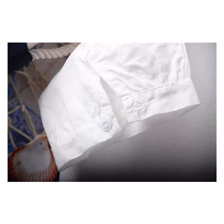 White Bunny Ears Collar Kawaii Shirt With Bow - One Size -