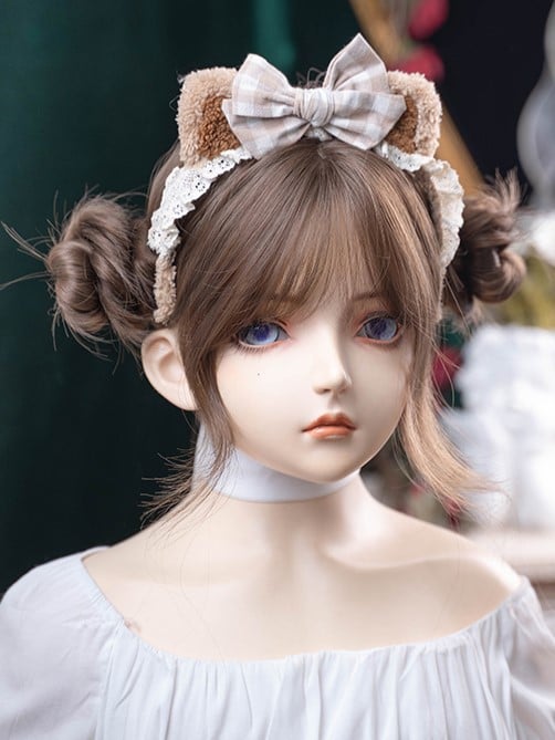 Bangs Length 71CM Air Brown Wig With Wavy