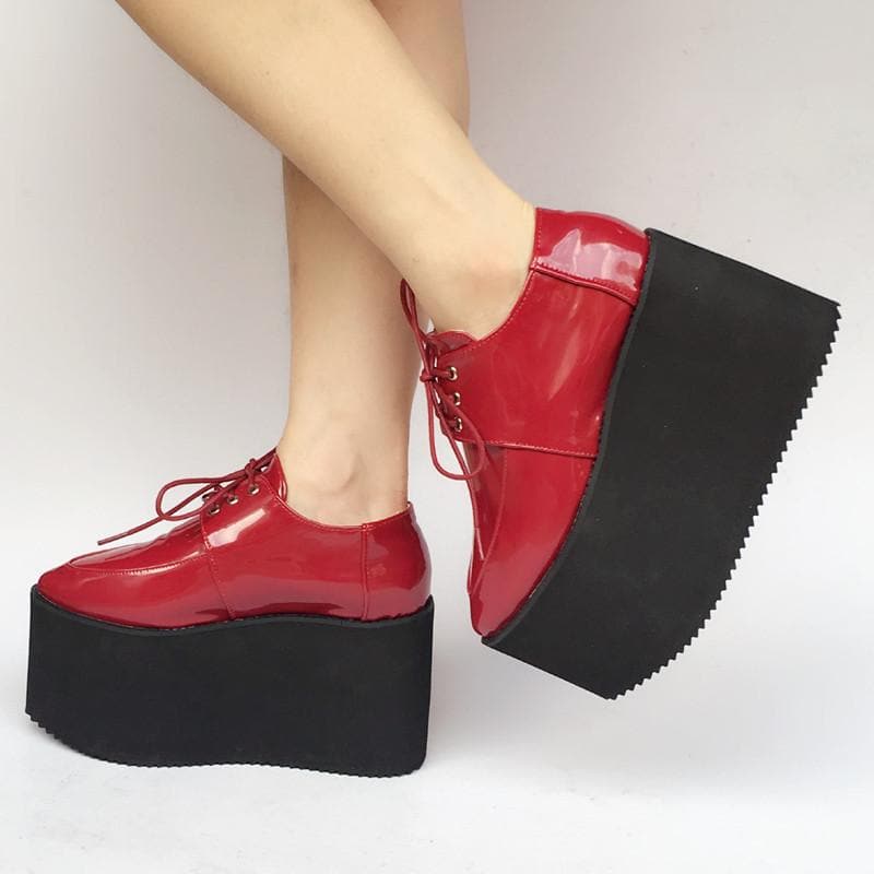 Custom Made Red/Black SP168274 Shoes Cool PU Platform