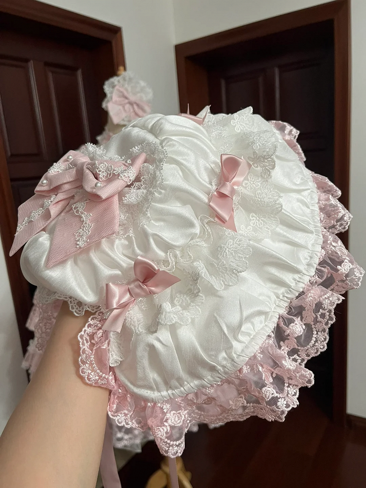 Pink Decorated Bows Hat Sweet Lolita