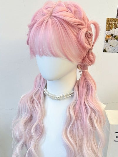 Braided Synthetic Pink With Wig Air Bangs