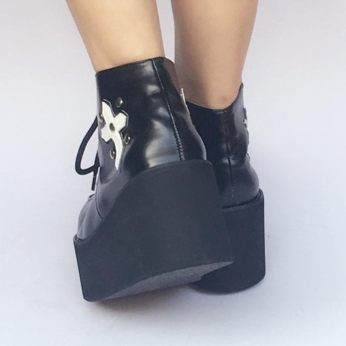 Shoes Made Platform Custom Black SP168085 Cross