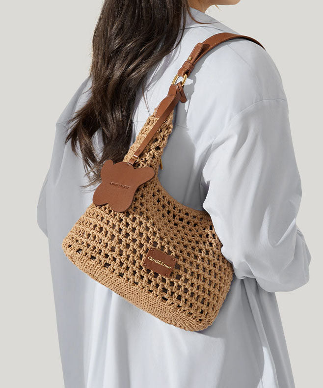 Shoulder Large 2025 Khaki Capacity New Woven Bag Grass