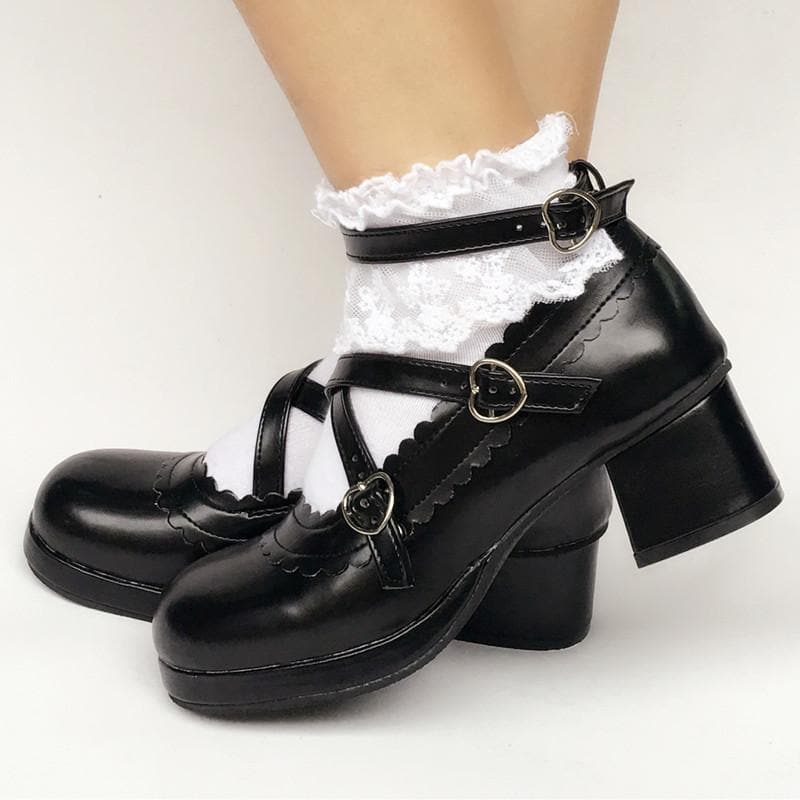 Bow Made SP167935 Shoes Detachable Custom Lolita Black