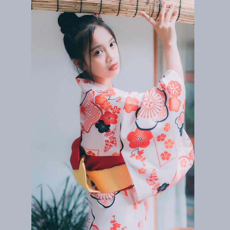 Cherry Blossoms Print Kimono Set