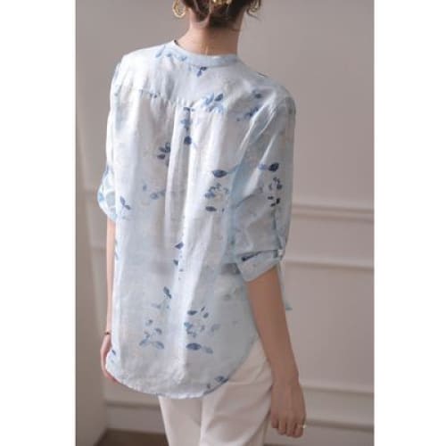 3/4 Sleeve Floral Print Blouse