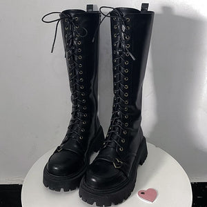 3 Colors Punk Lolita Sweet Boots ON820 - black /