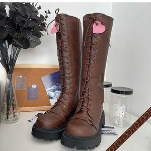3 Colors Punk Lolita Sweet Boots ON820 - brown /