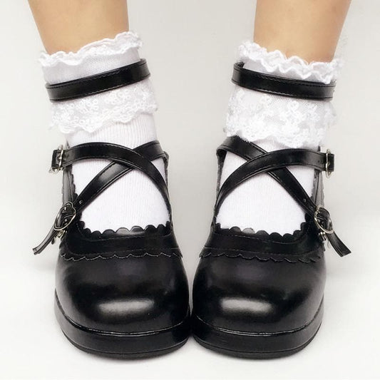 Bow Made SP167935 Shoes Detachable Custom Lolita Black