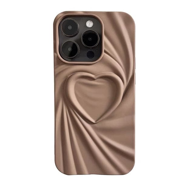 3D Heart iPhone Case - iPhone 11 / Brown - IPhone Case