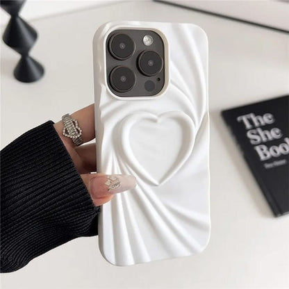 3D Heart iPhone Case - iPhone 11 / White - IPhone Case