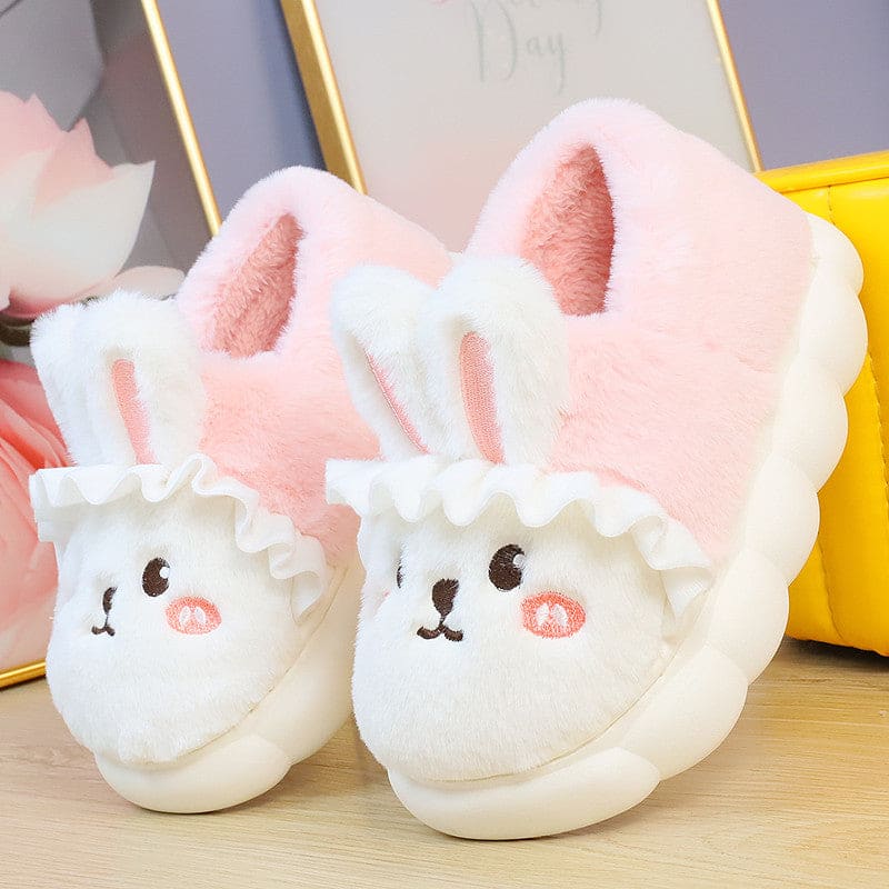 4 Colors Cute Fluffy Bunny Home Wear Slippers ON884 - 01