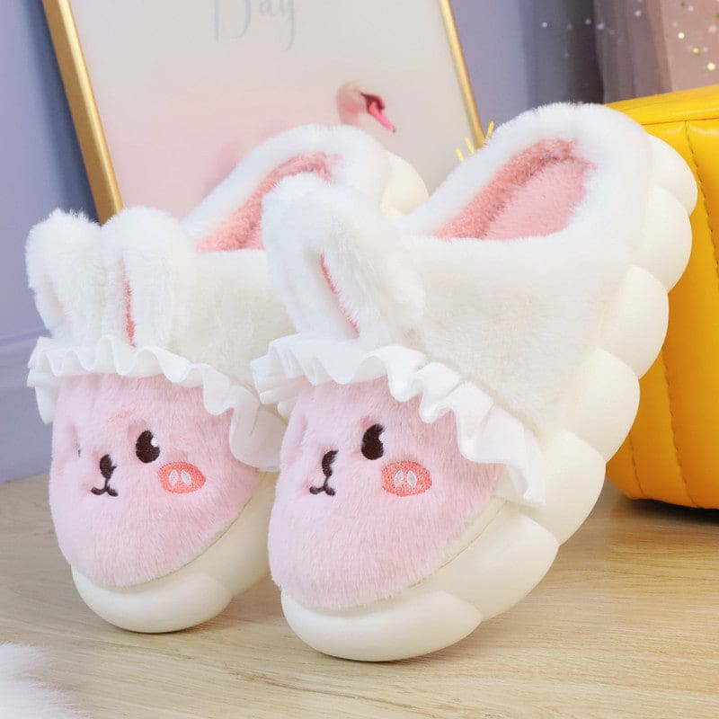4 Colors Cute Fluffy Bunny Home Wear Slippers ON884 - 02