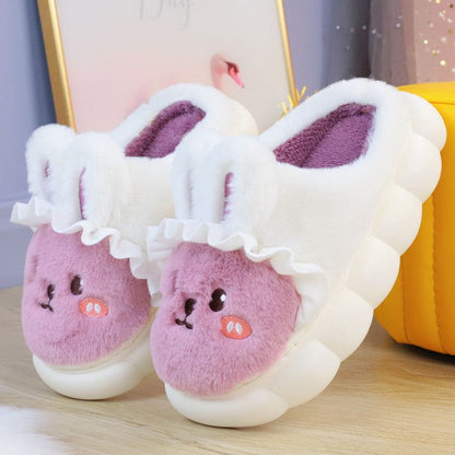 4 Colors Cute Fluffy Bunny Home Wear Slippers ON884 - 02