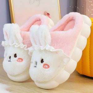 4 Colors Cute Fluffy Bunny Home Wear Slippers ON884 - 02