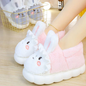 4 Colors Cute Fluffy Bunny Home Wear Slippers ON884 -