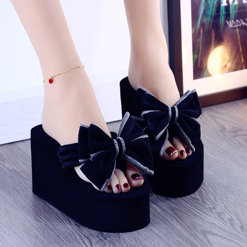 4 Colors Cute Platform Bow Sandals ON883 - Black / 34 -