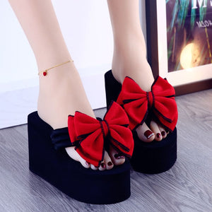 4 Colors Cute Platform Bow Sandals ON883 - Red / 34 -