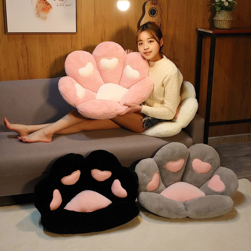 4 Colors Kawaii Pastel Paw Heart Seat Cushion Pillow SP16274