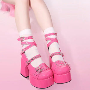 Kawaii Aesthetic Y2K Cute Fairy 5 Colors Trendy Cintia Heels ON1426 MK Kawaii Store