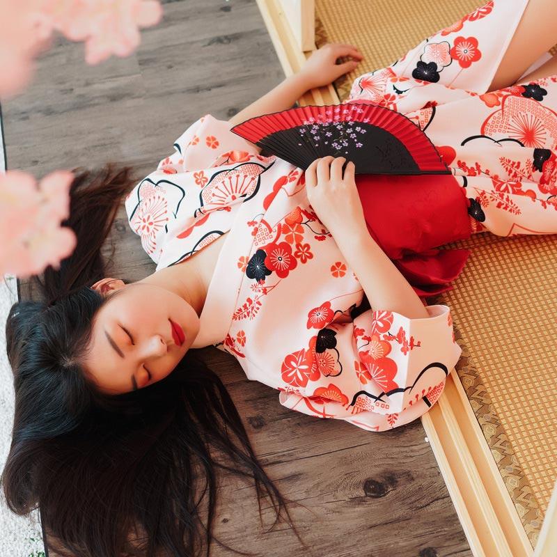 Cherry Blossoms Print Kimono Set