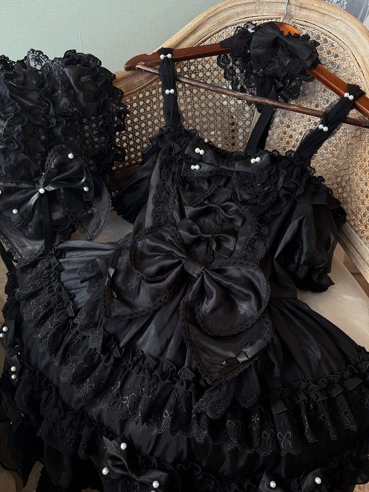 All Dress Accents Back Details Black Bead at Big Bow Lolita and Princess with