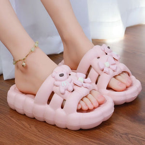 6 Color Soft Bear and Bow Summer Sandals ON885 - Pink /