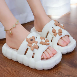 6 Color Soft Bear and Bow Summer Sandals ON885 - White /