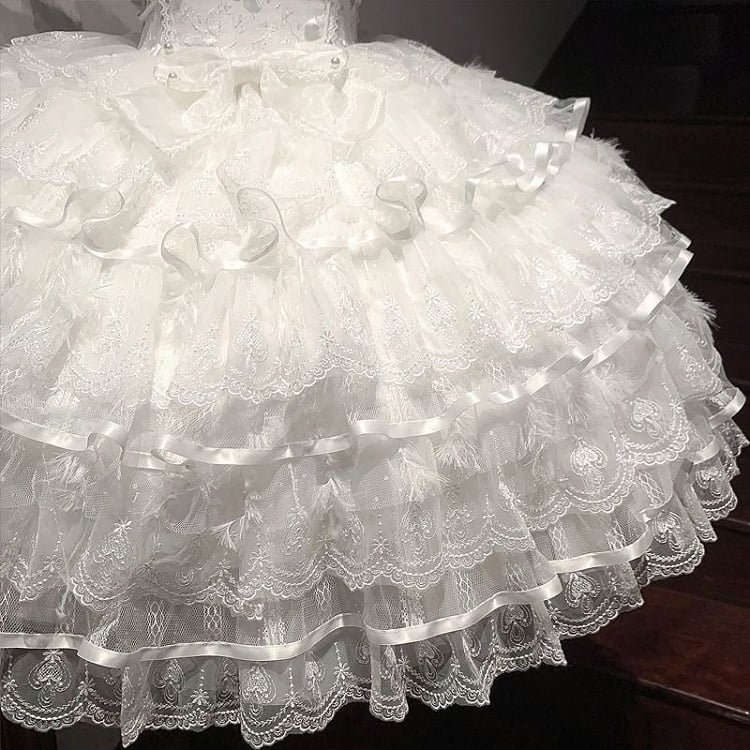 Skirt Lolita Bodice White Fabric Dress Hime Hanayome Butterfly Angel Tiered
